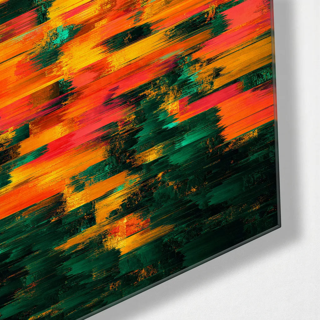Colour in Passing — corner detail of glass wall art