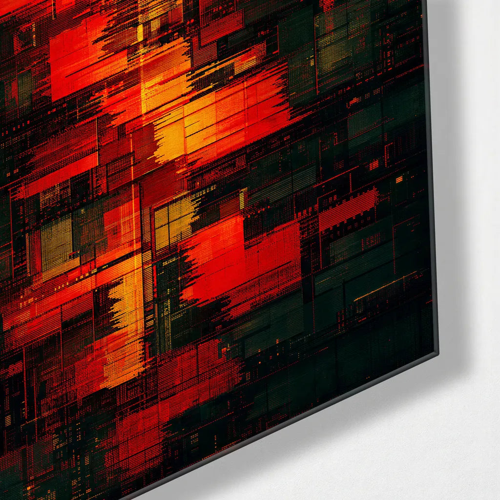 After Dark Blocks — corner detail of glass wall art