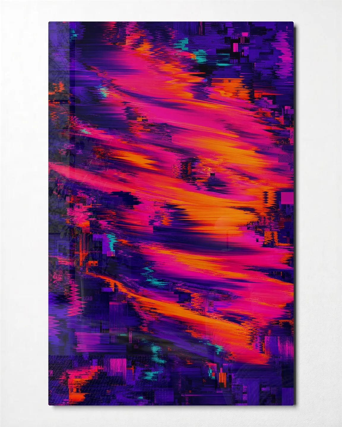 Signal Rush — front view of glass wall art