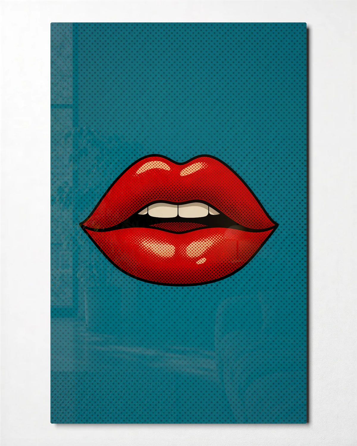 Say It Red — front view of glass wall art