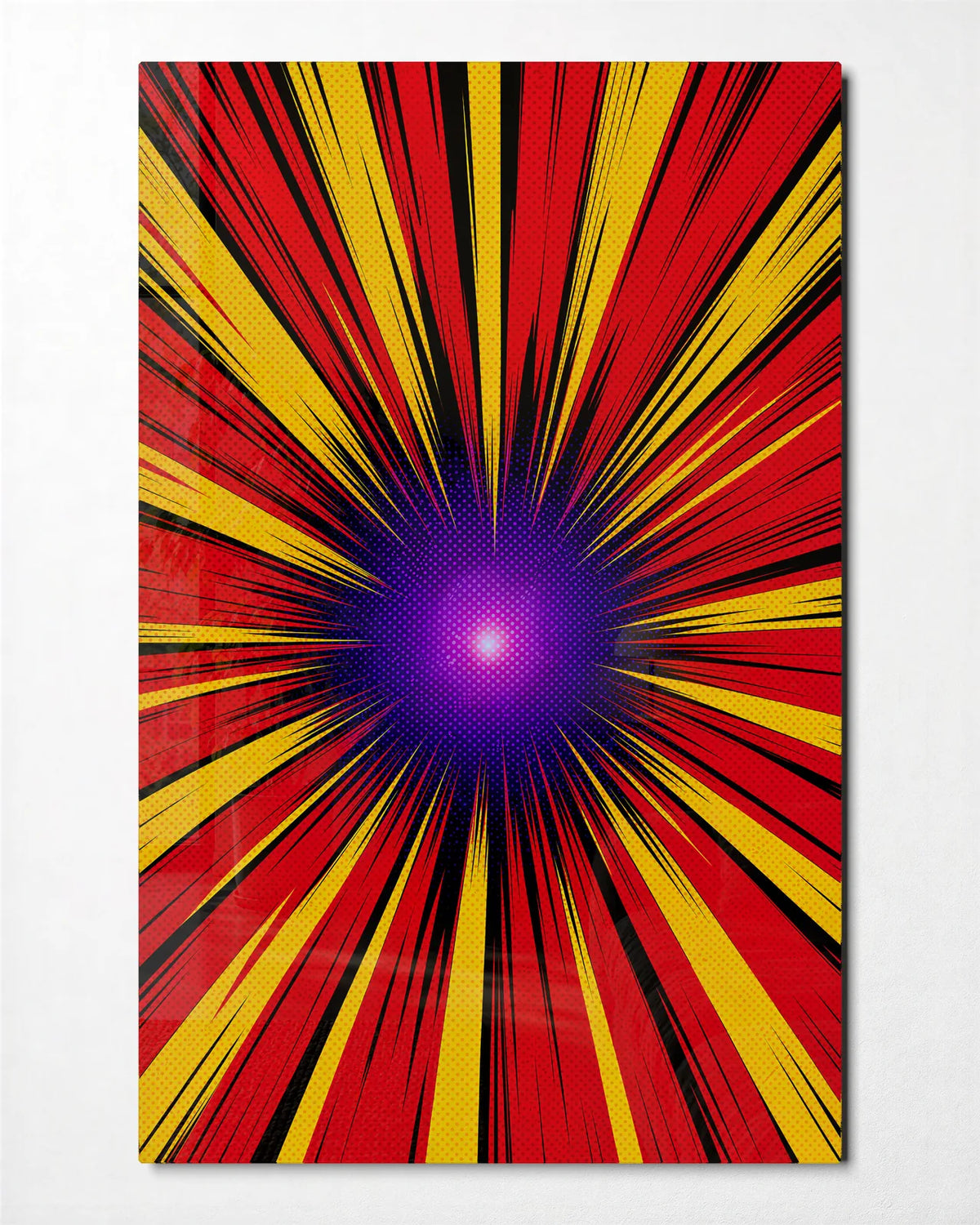 Straight to the Centre — front view of glass wall art