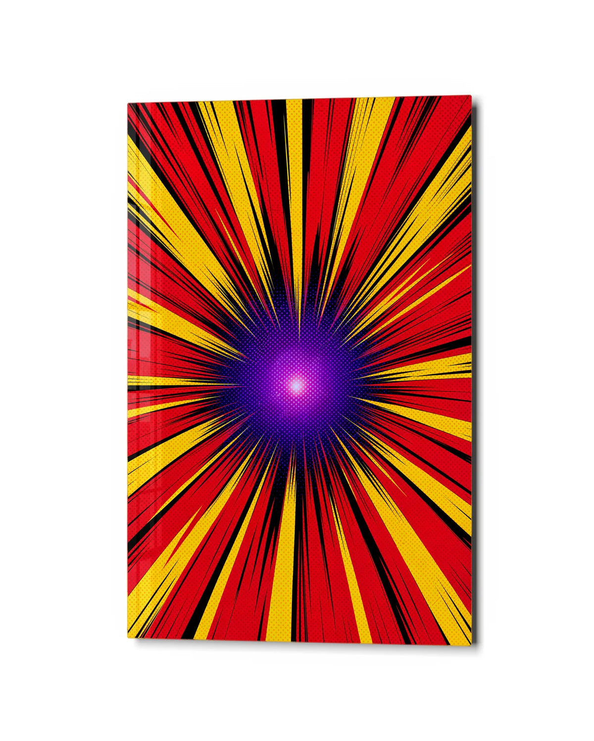 Straight to the Centre — studio view of glass wall art