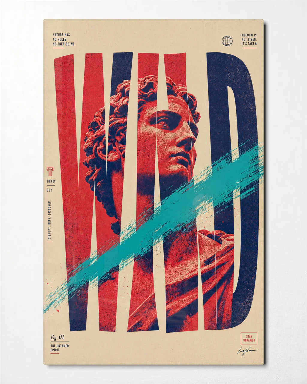 Wild Cut — front view of glass wall art