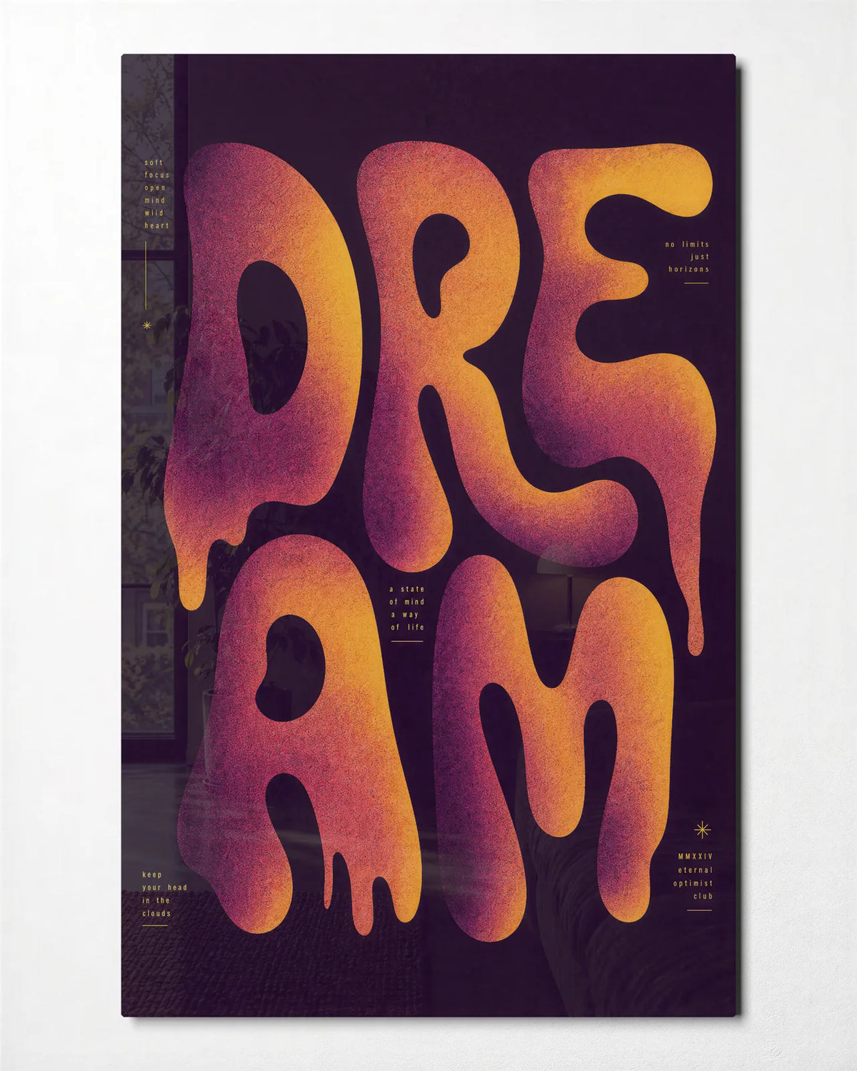 Dream in Colour — front view of glass wall art