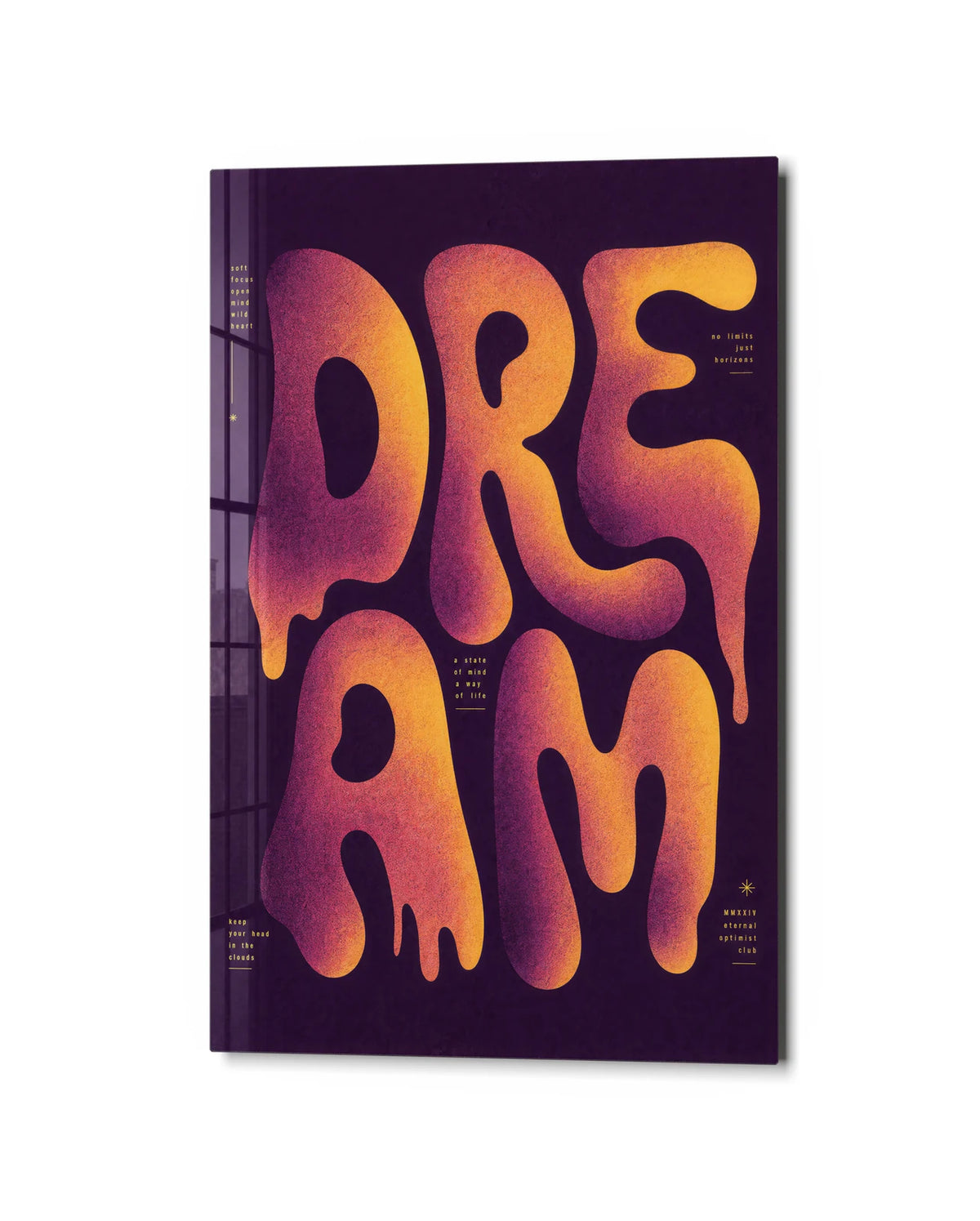 Dream in Colour — studio view of glass wall art