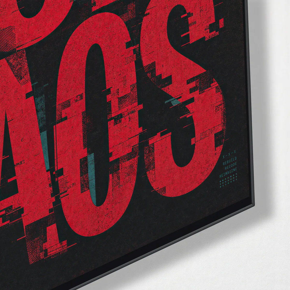 Order in Chaos — corner detail of glass wall art