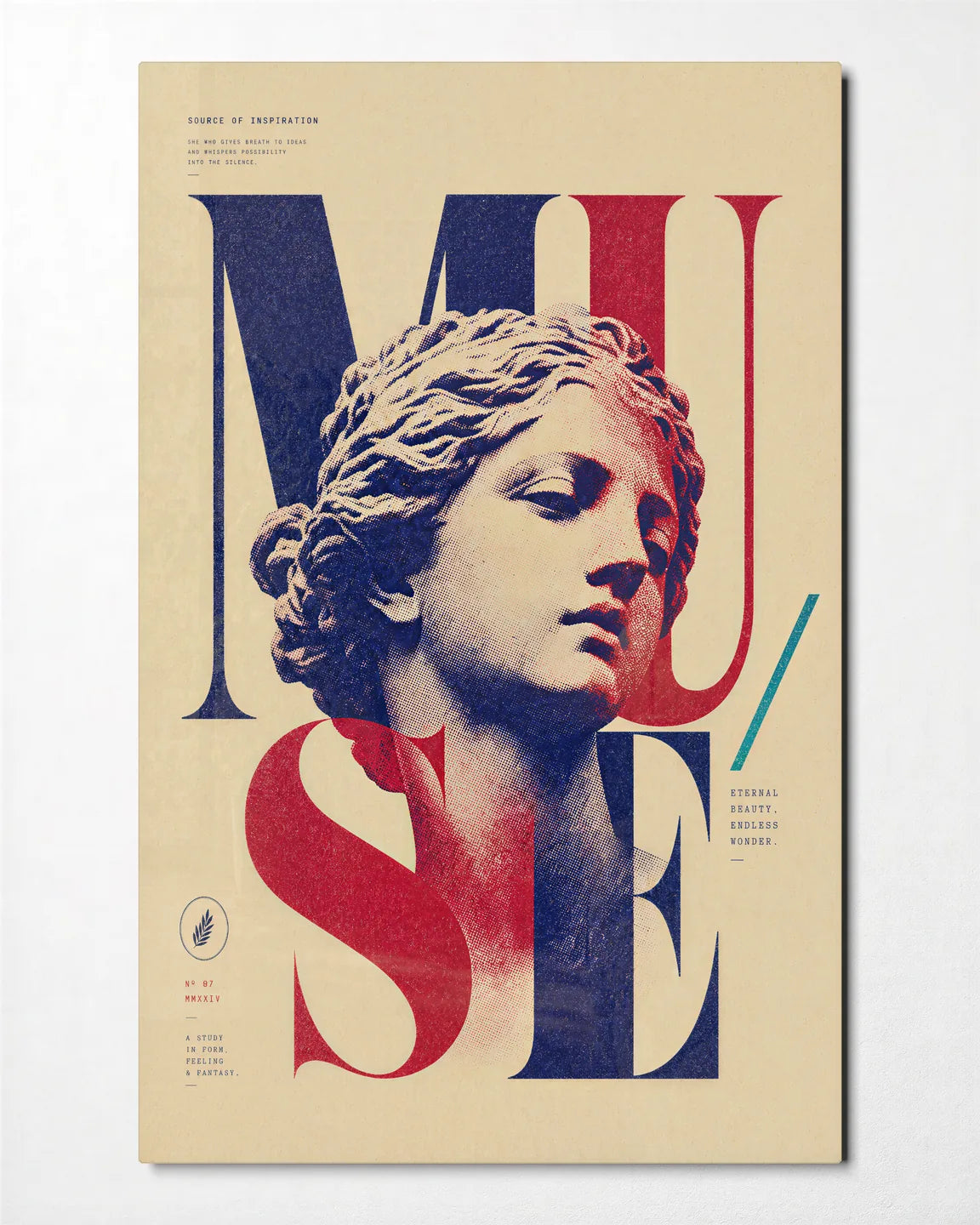 Muse in Pieces — front view of glass wall art
