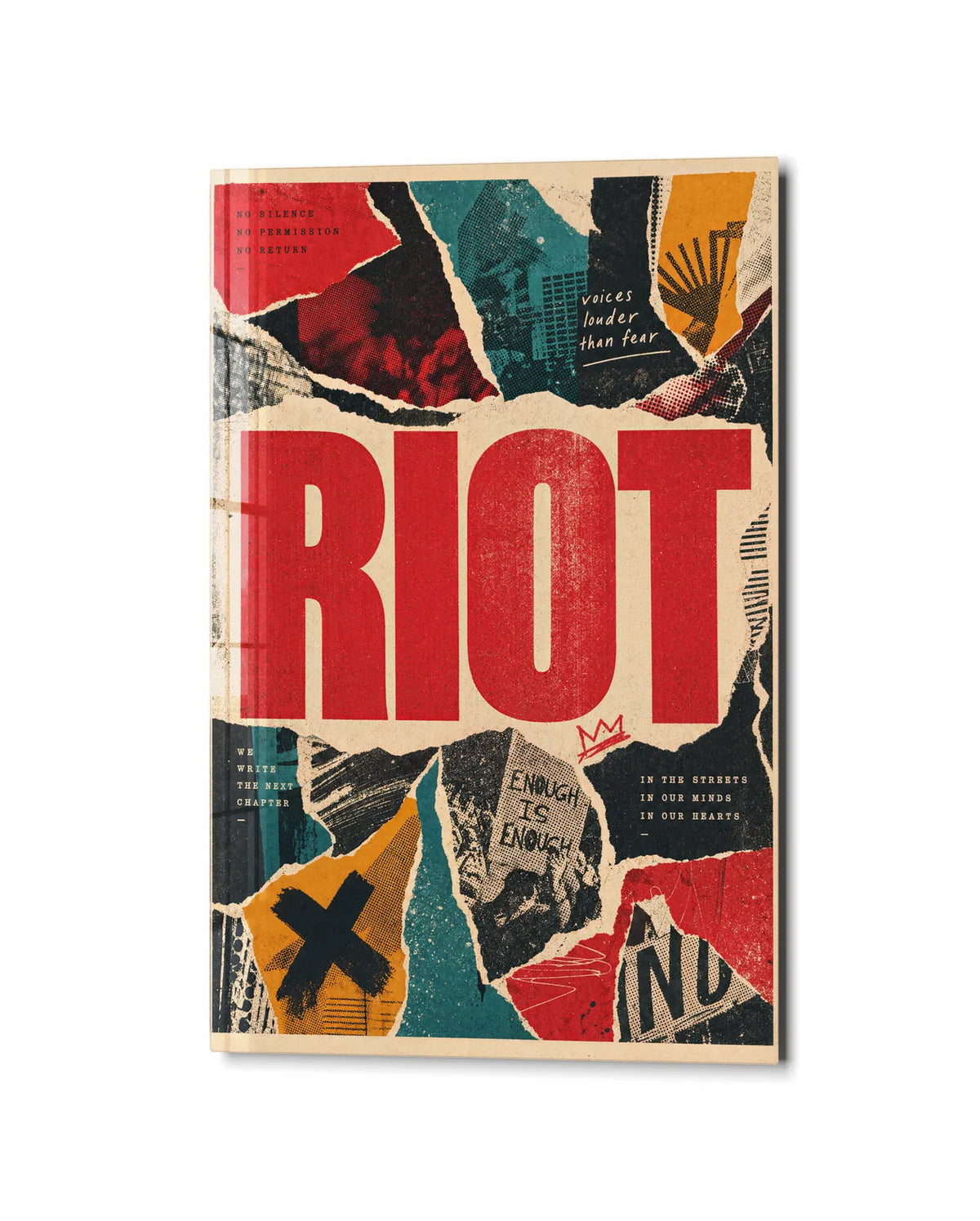 Riot in Red — studio view of glass wall art