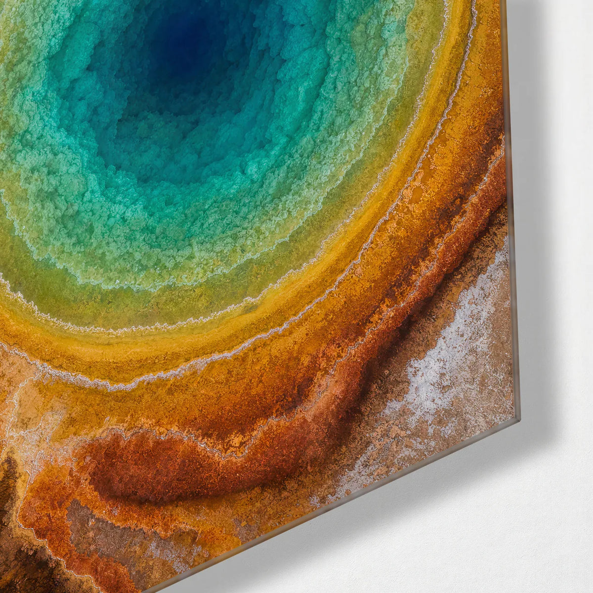 Mineral Eye — corner detail of glass wall art