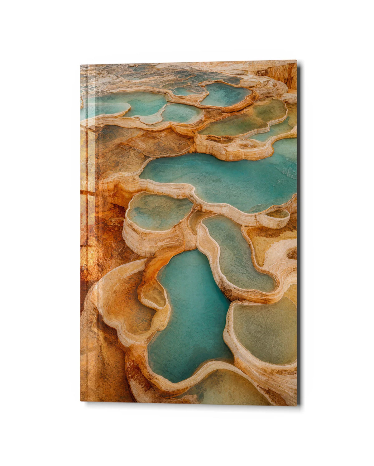 Pools in the Stone — studio view of glass wall art