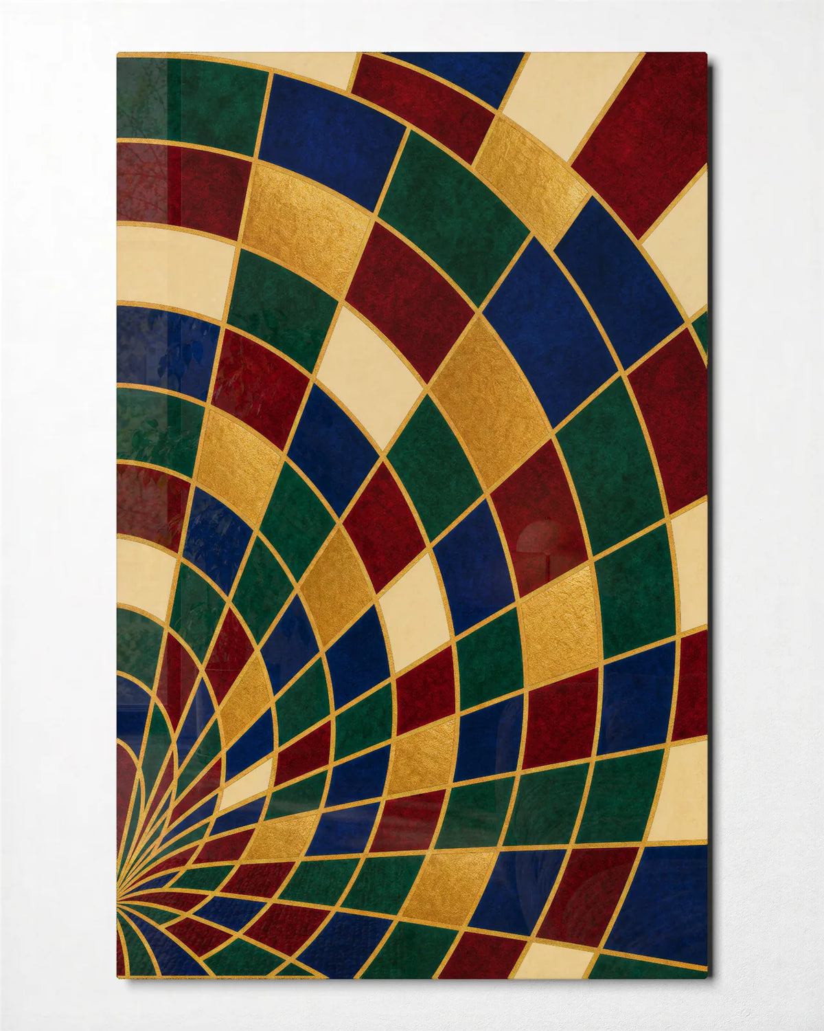 Colour in Orbit — front view of glass wall art