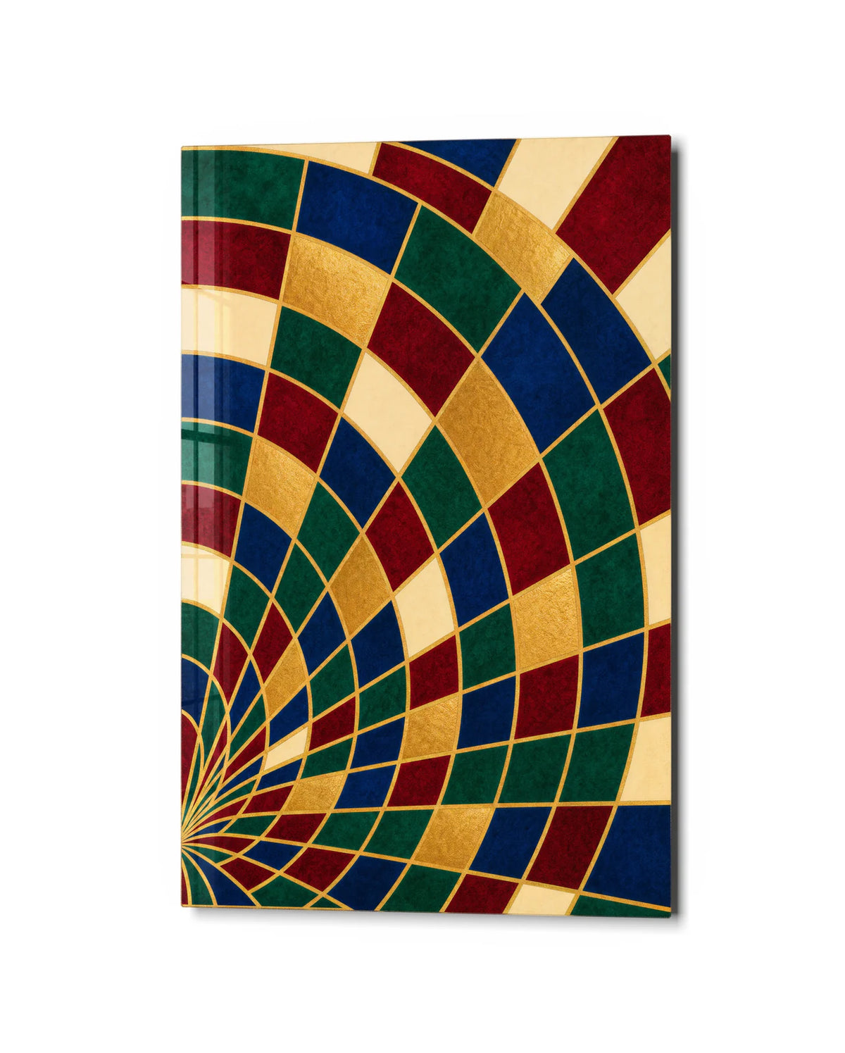 Colour in Orbit — studio view of glass wall art