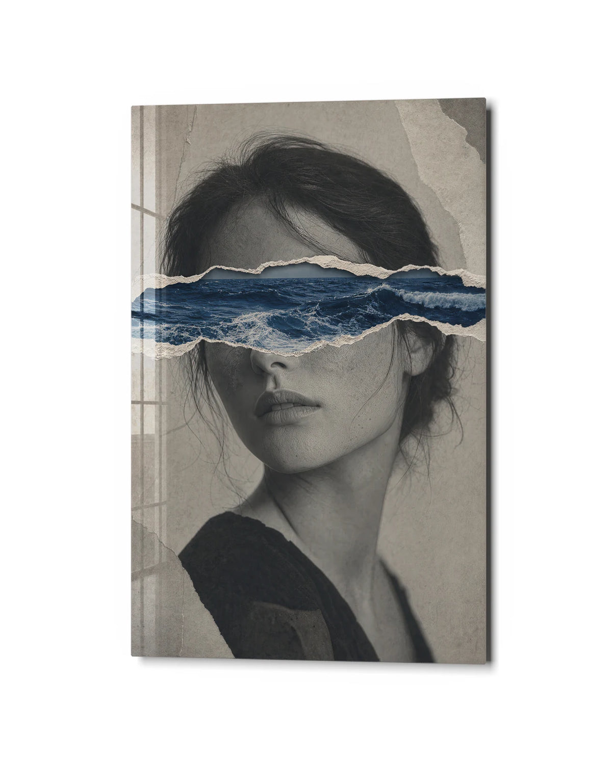 Sea on My Mind — studio view of glass wall art