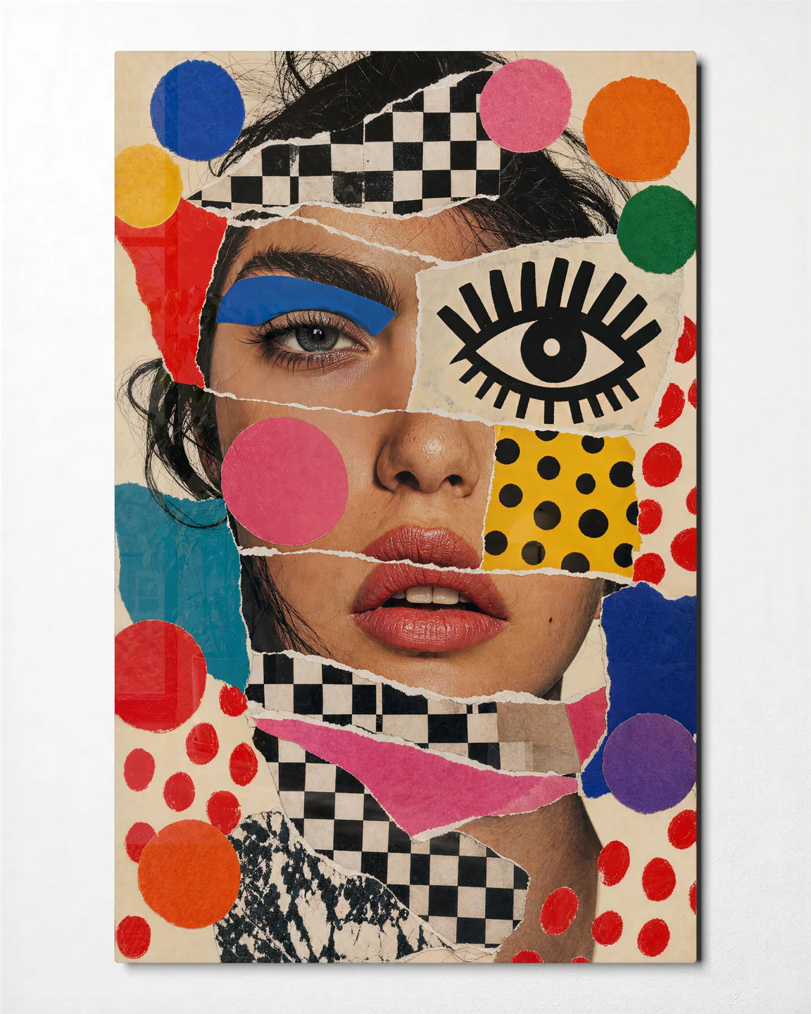 Look Again — front view of glass wall art
