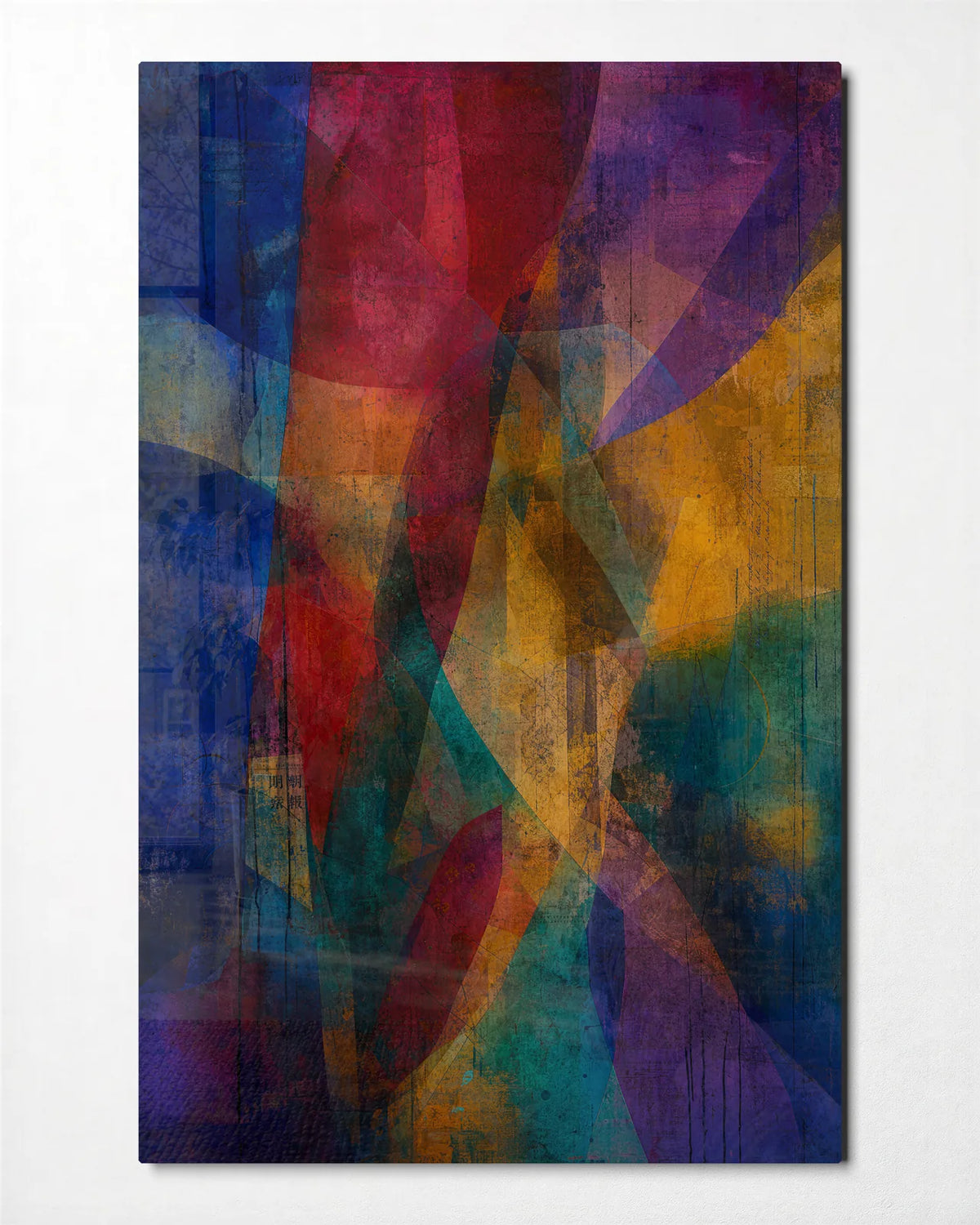 Layered Colour — front view of glass wall art