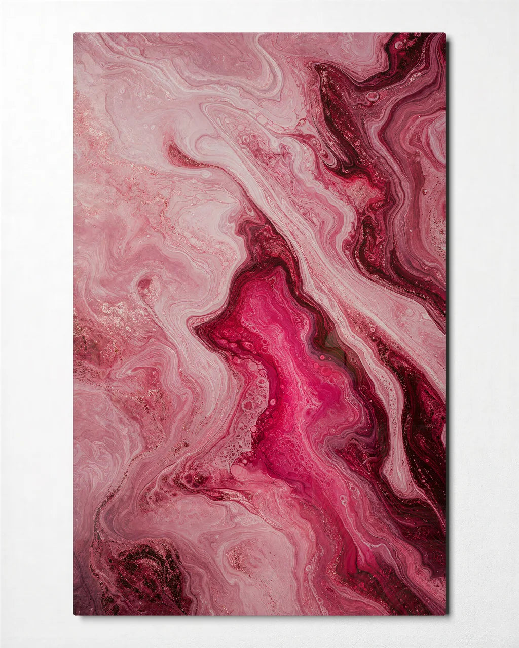 Rose Lines — front view of glass wall art
