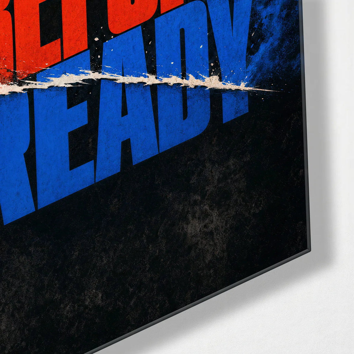 Move Before Ready — corner detail of glass wall art