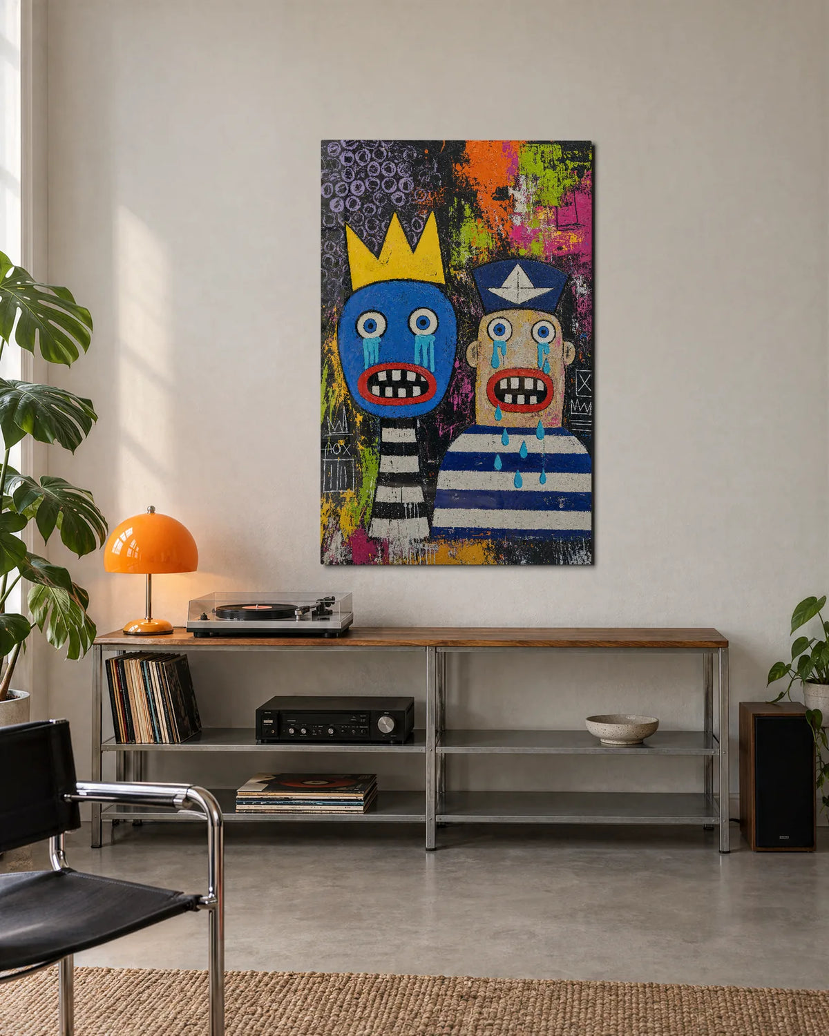 Two Tearful Faces — shown in a living space