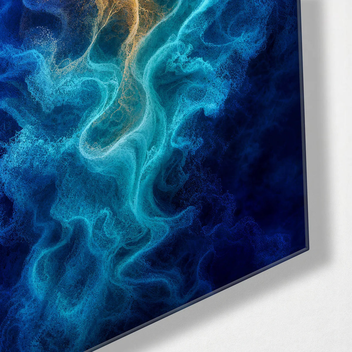 A Thread of Light — corner detail of glass wall art
