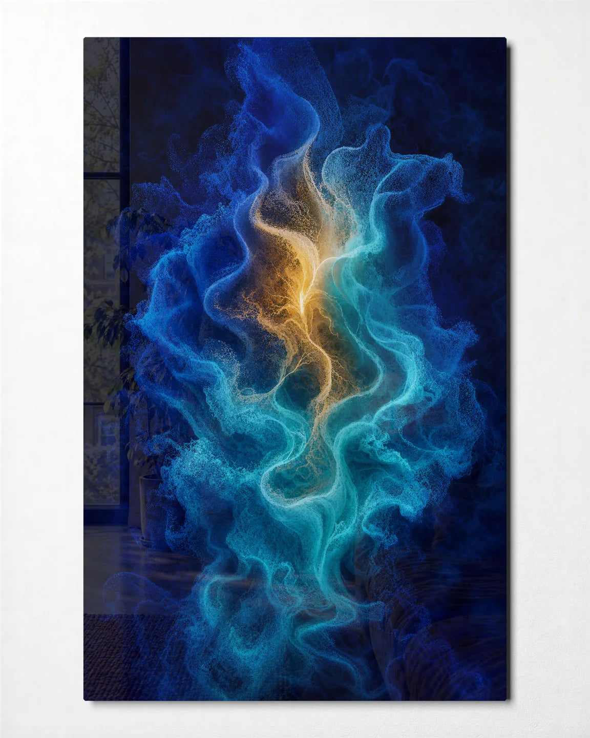 A Thread of Light — front view of glass wall art