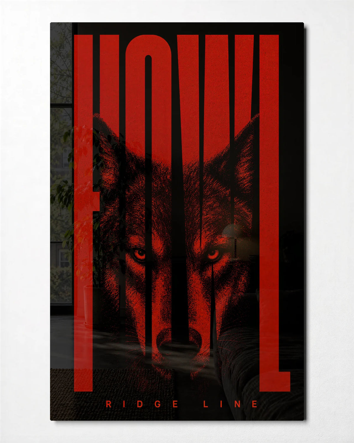Howl After Dark — front view of glass wall art