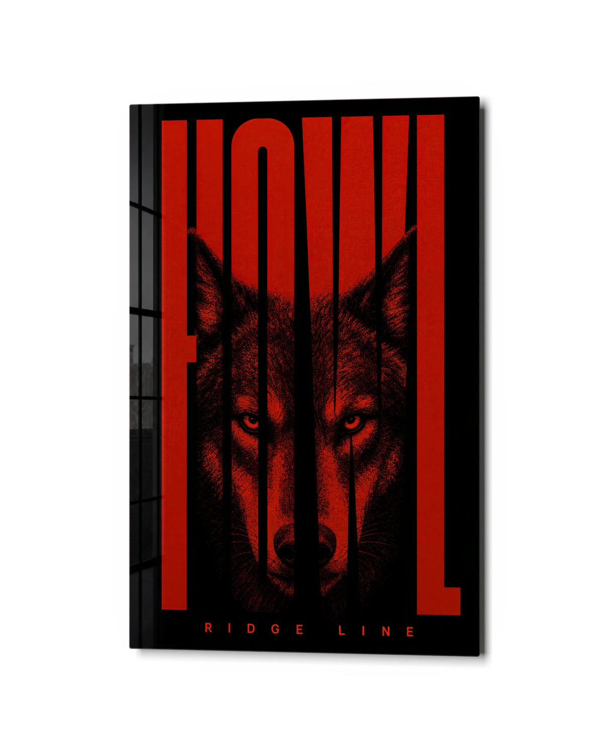 Howl After Dark — studio view of glass wall art