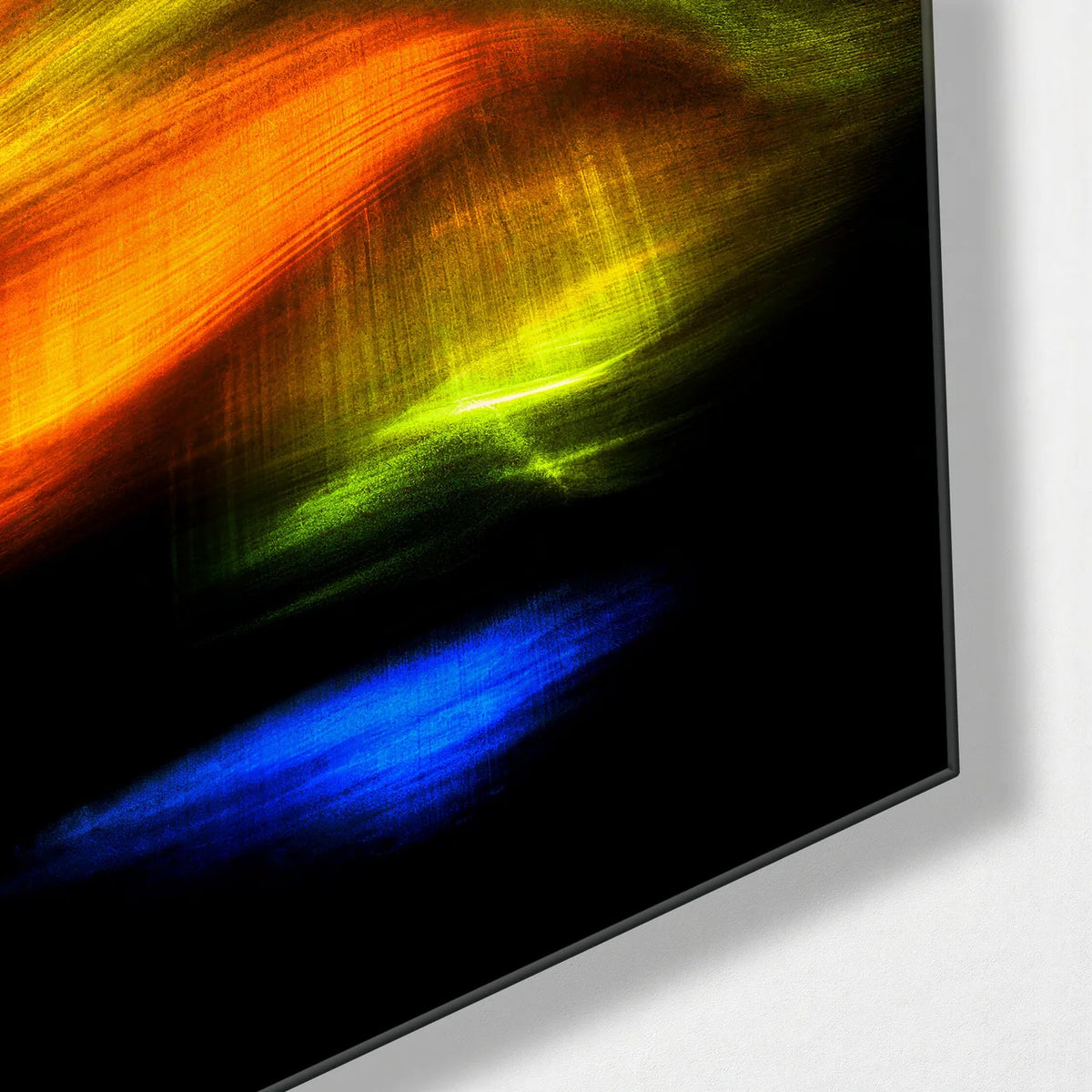 Golden Light Drifting — corner detail of glass wall art