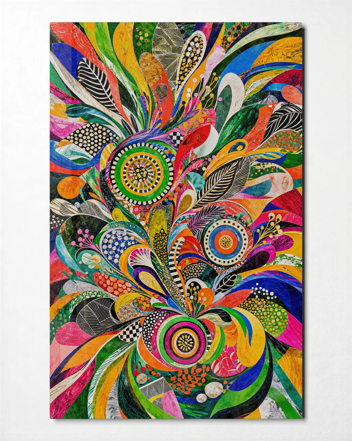 Pattern in Bloom — front view of glass wall art