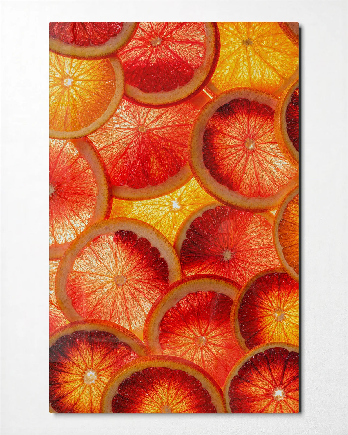 Citrus All Over — front view of glass wall art
