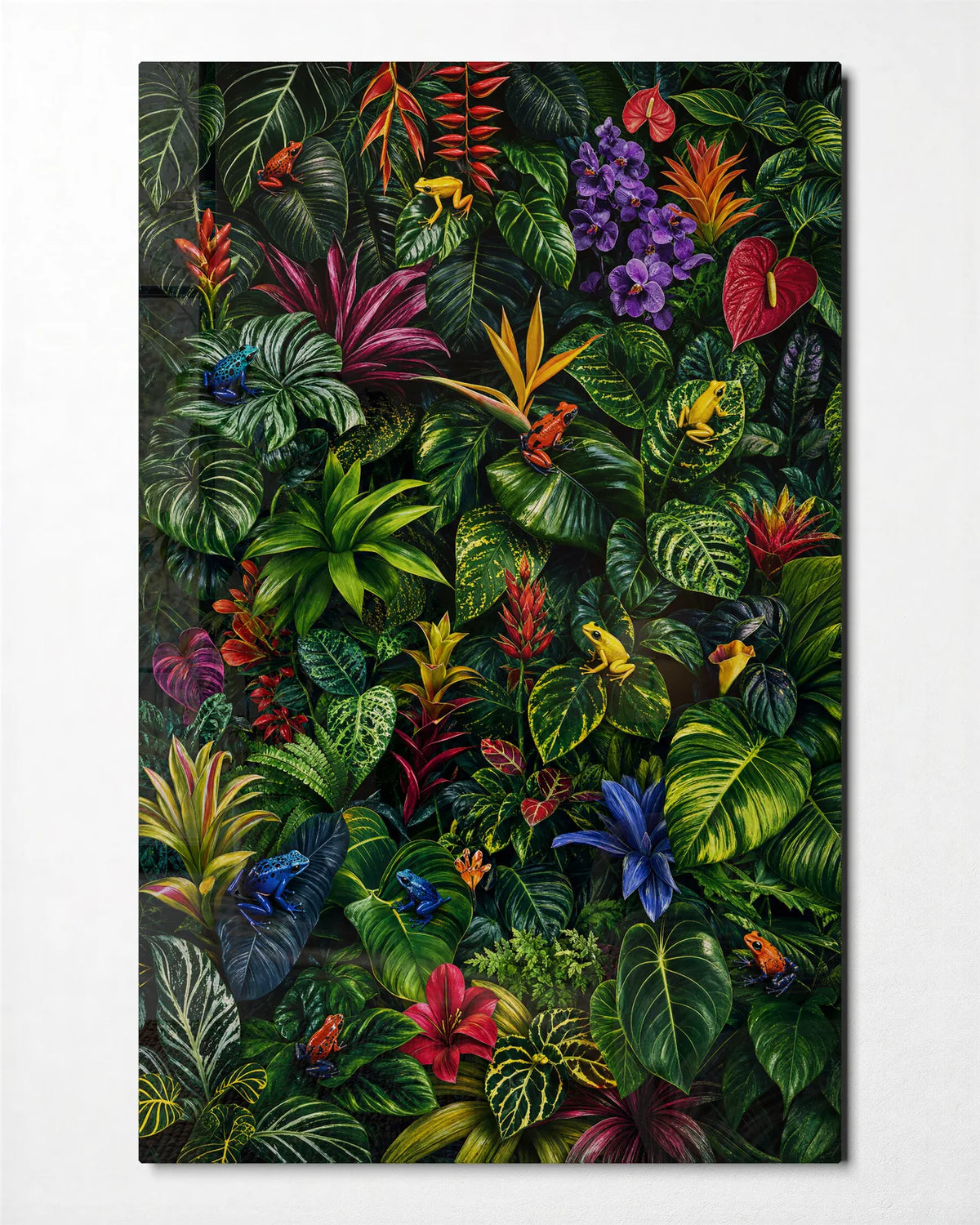 Tropical Tangle — front view of glass wall art