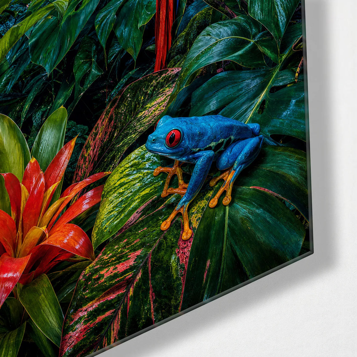 Jungle Company — corner detail of glass wall art