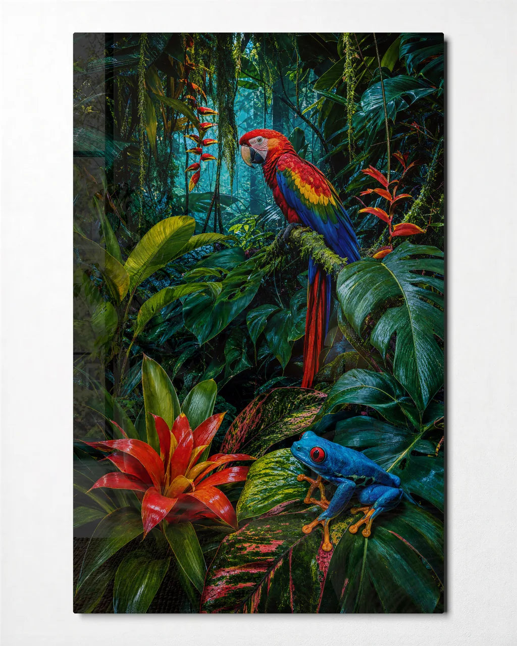 Jungle Company — front view of glass wall art