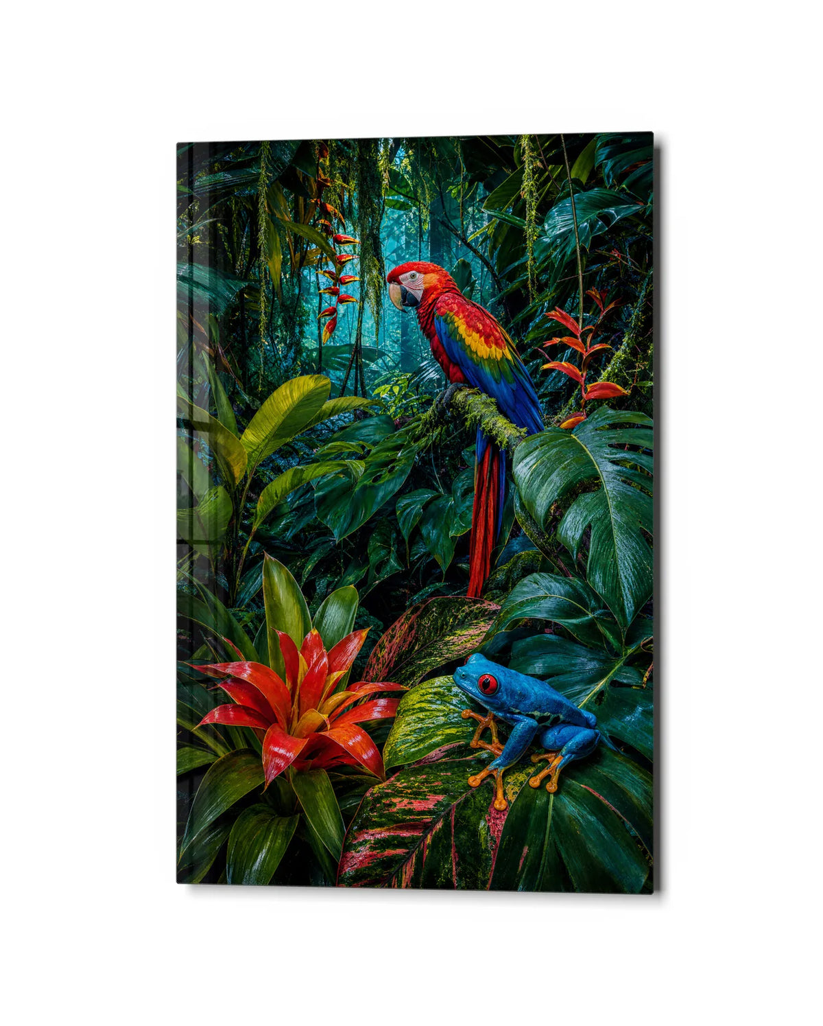 Jungle Company — studio view of glass wall art