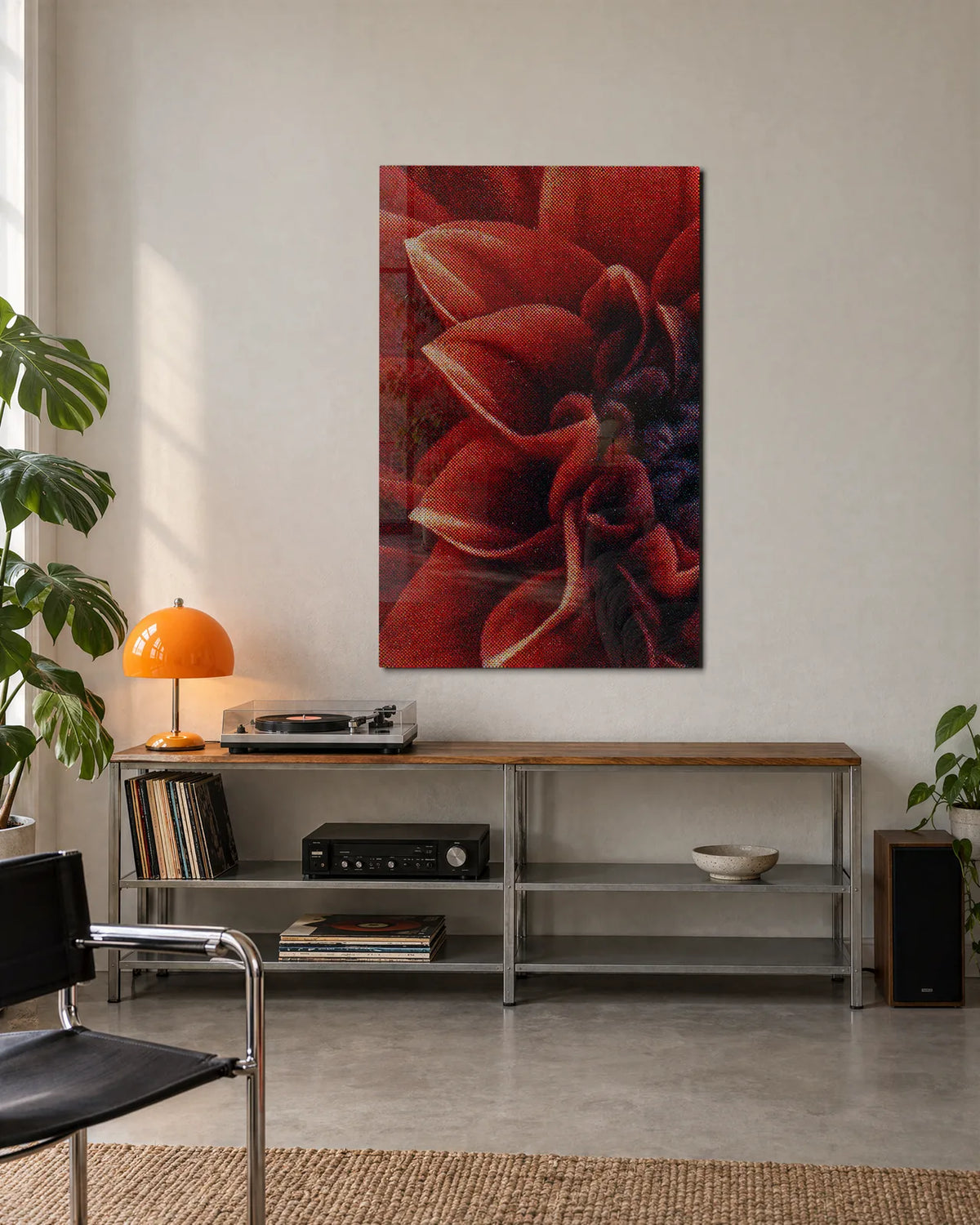 Scarlet Petals — shown in a living space