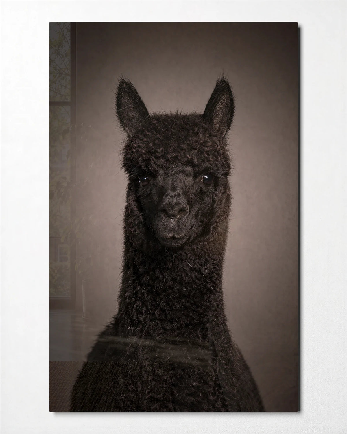 Face to Face — front view of glass wall art