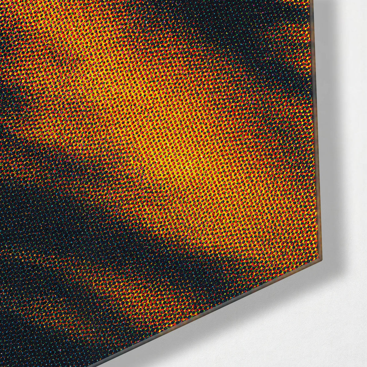 Amber Watch — corner detail of glass wall art