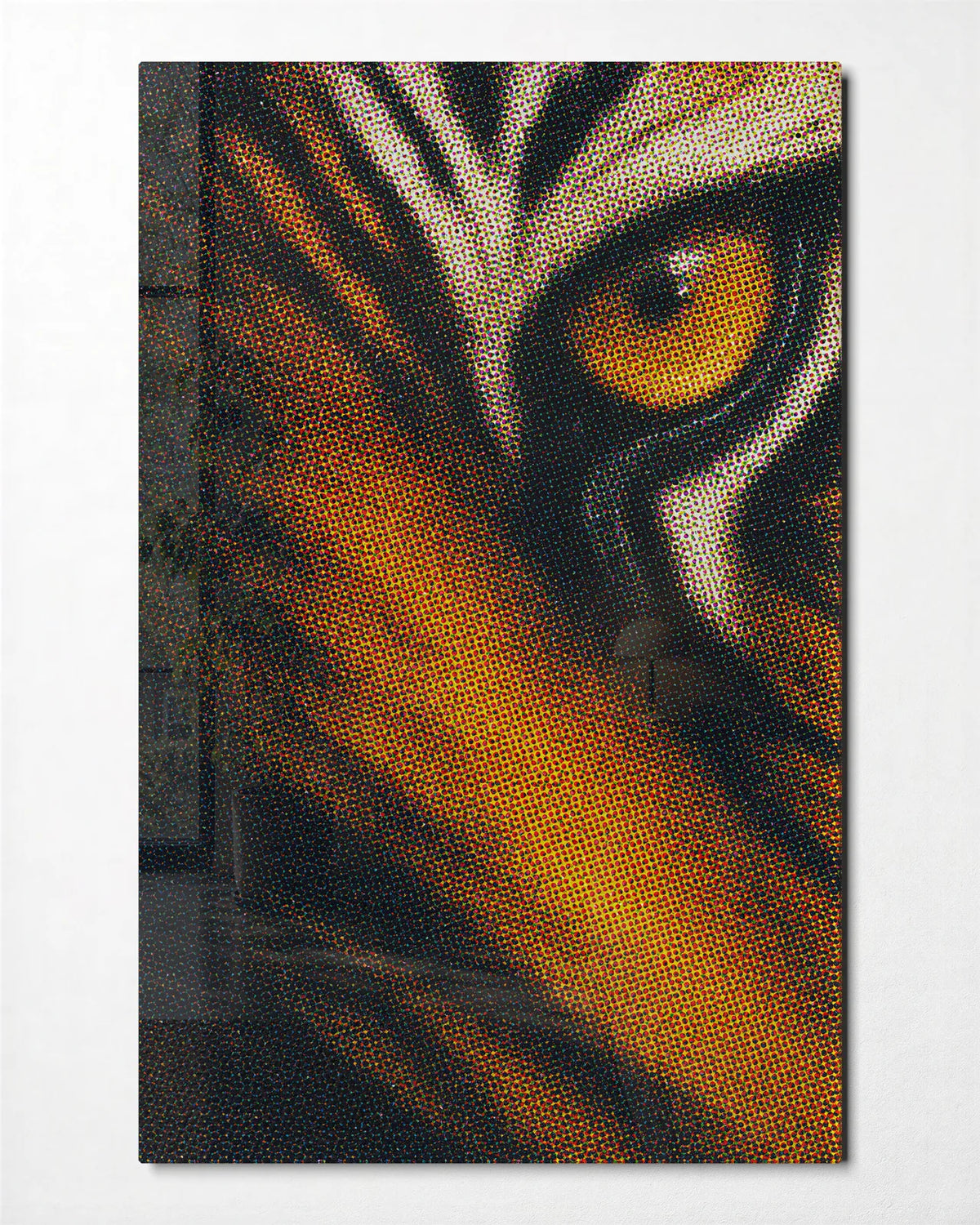 Amber Watch — front view of glass wall art