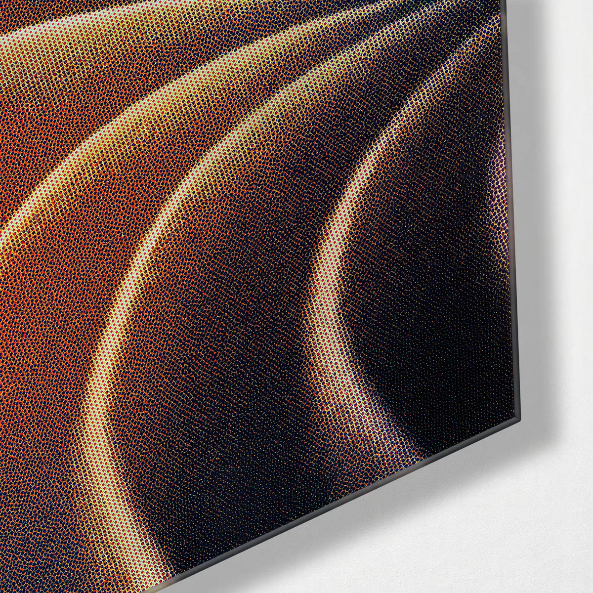Folded Sand — corner detail of glass wall art