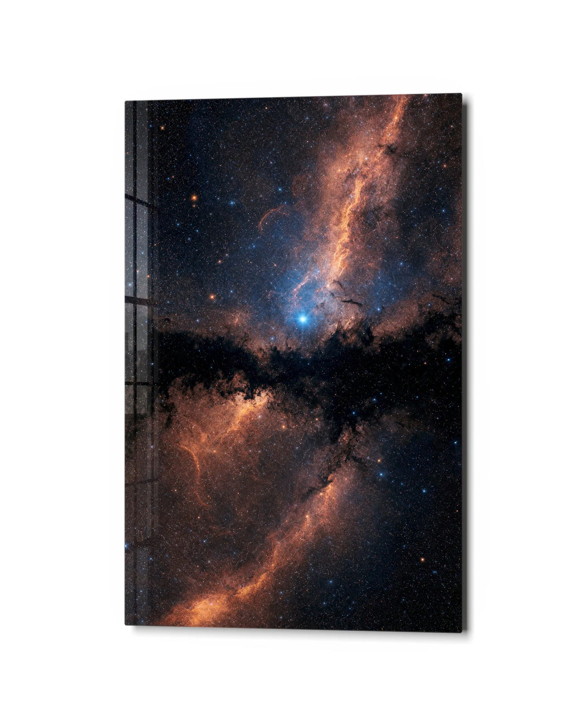 Star River — studio view of glass wall art