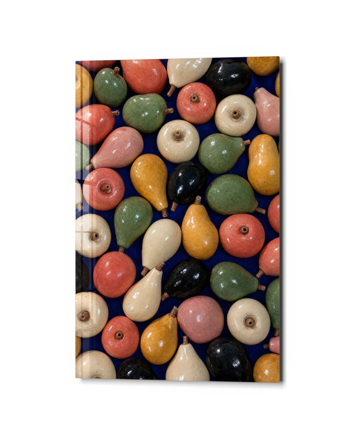 Fruit in Ceramic — studio view of glass wall art