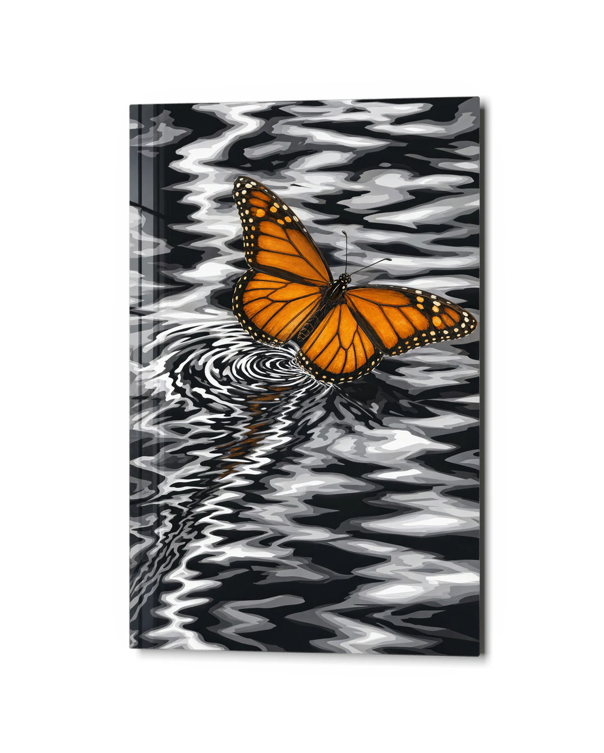 Butterfly Ripple — studio view of glass wall art