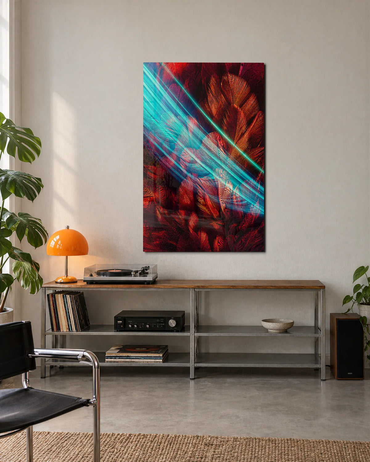 Across the Feather — shown in a living space