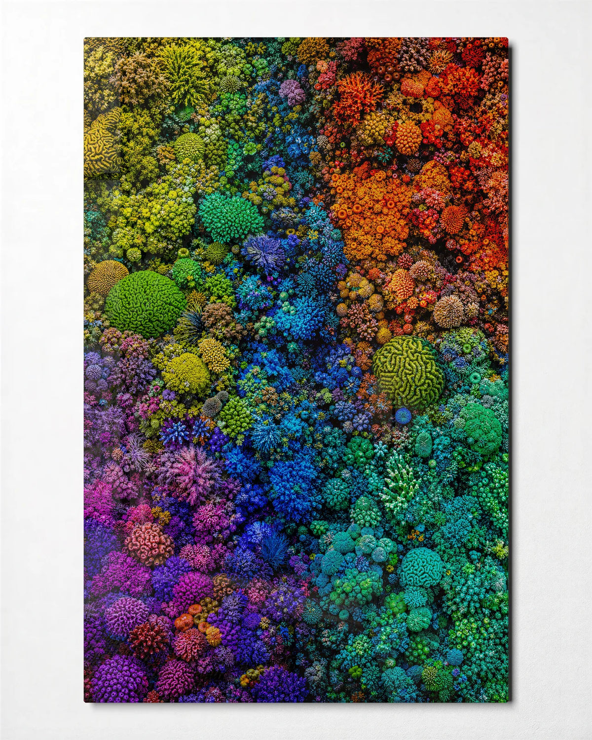 Colour Underwater — front view of glass wall art