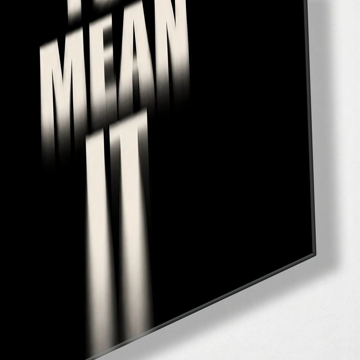 Move With Intent — corner detail of glass wall art