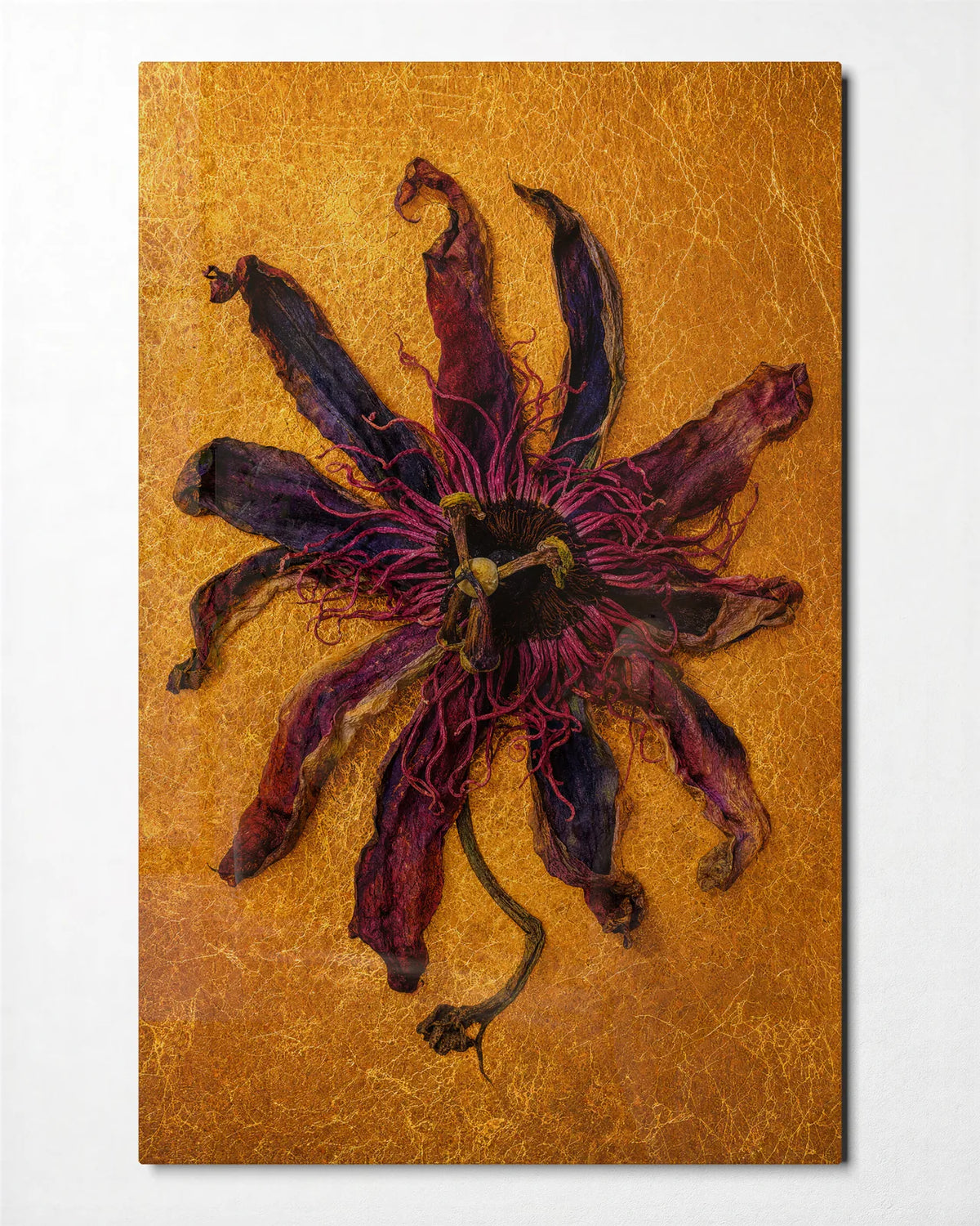 The Last Petal — front view of glass wall art