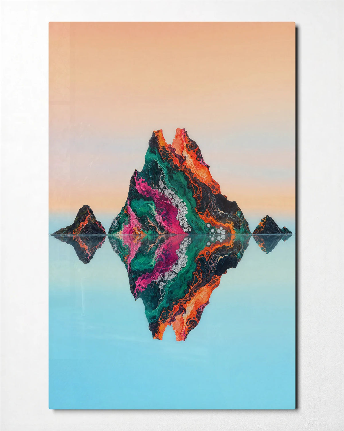 An Island of Colour — front view of glass wall art