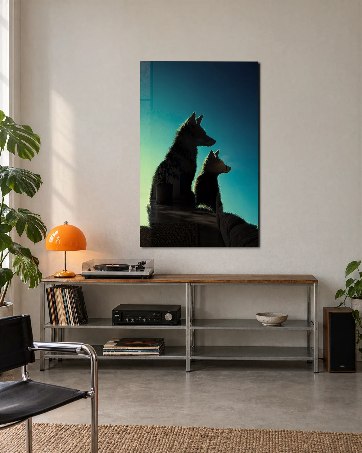 Two at Dusk — shown in a living space
