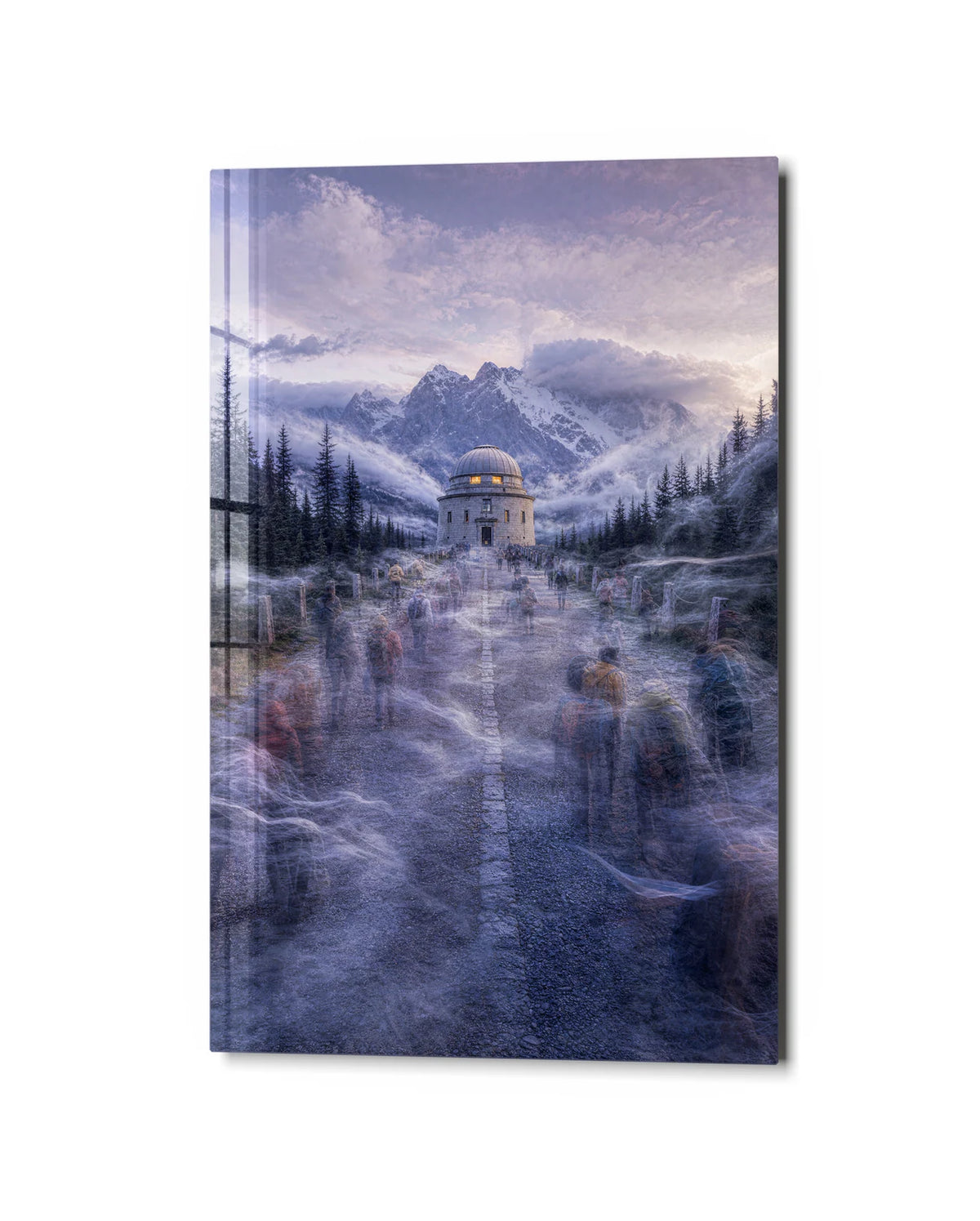 The Mountain Pavilion — studio view of glass wall art