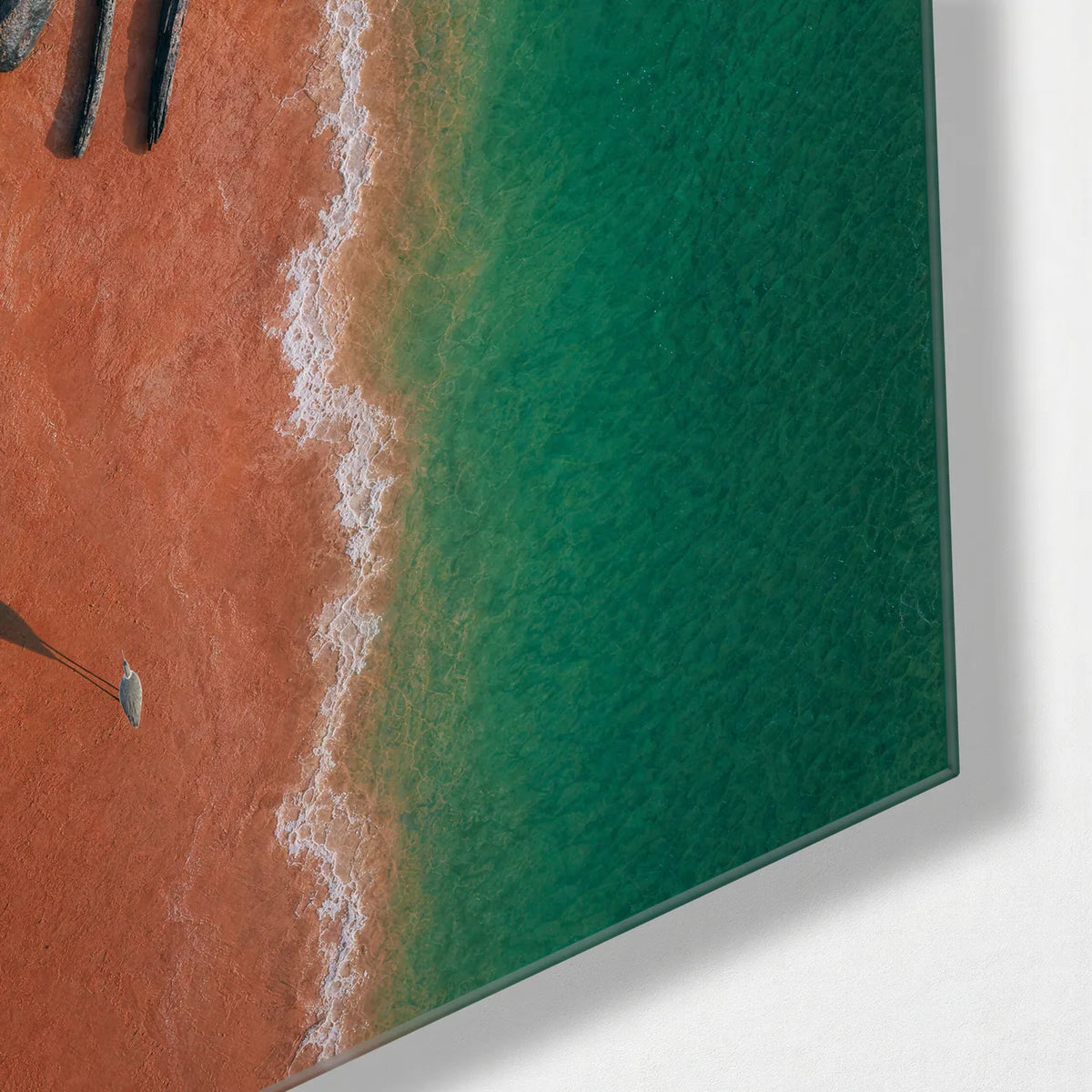 Shoreline Arrangement — corner detail of glass wall art