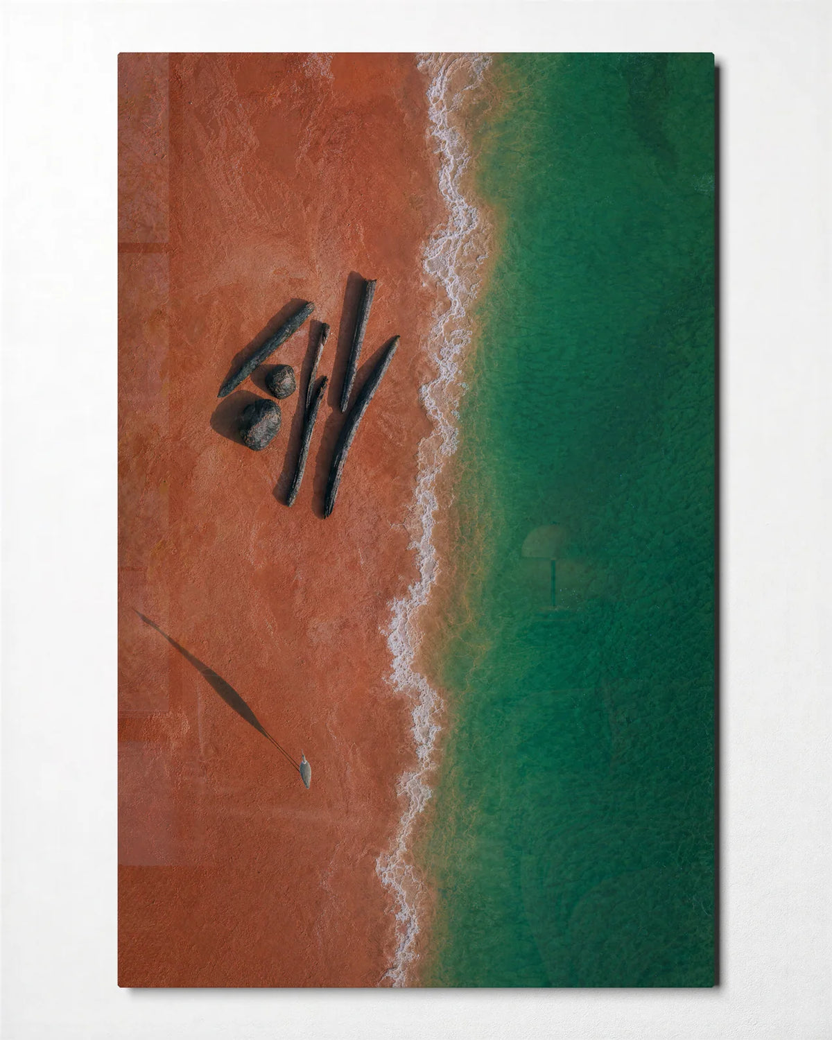 Shoreline Arrangement — front view of glass wall art
